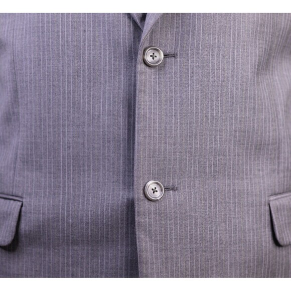 Jones New York Mens Suit Jacket 44L Blazer Gray Pinstripe Business Formal - Picture 7 of 12